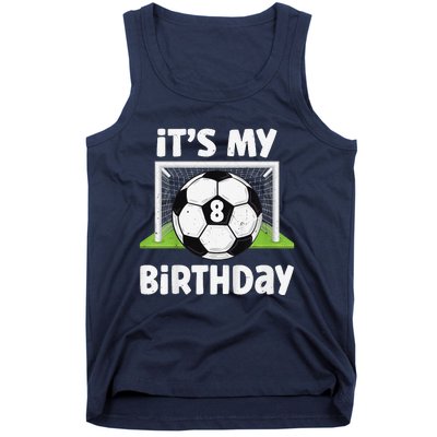 8 Years Old Soccer 8th Birthday Player Bday Party Tank Top