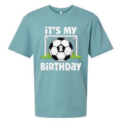 8 Years Old Soccer 8th Birthday Player Bday Party Sueded Cloud Jersey T-Shirt