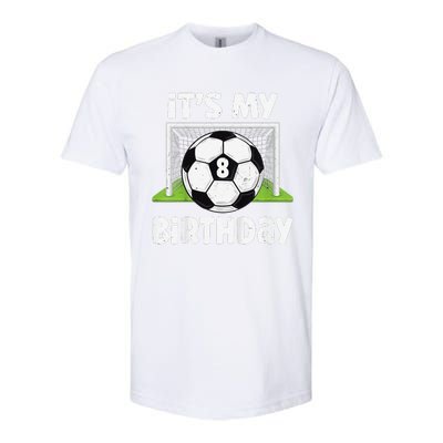 8 Years Old Soccer 8th Birthday Player Bday Party Softstyle CVC T-Shirt