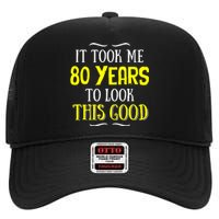 80 Years Old Birthday High Crown Mesh Back Trucker Hat