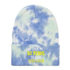 80 Years Old Birthday Tie Dye 12in Knit Beanie