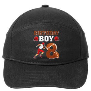 8 Years Old 8th Birthday Football Lover Party 7-Panel Snapback Hat