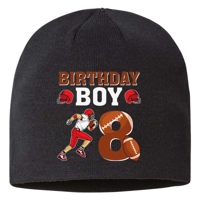 8 Years Old 8th Birthday Football Lover Party Sustainable Beanie