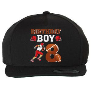 8 Years Old 8th Birthday Football Lover Party Wool Snapback Cap