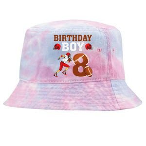 8 Years Old 8th Birthday Football Lover Party Tie-Dyed Bucket Hat