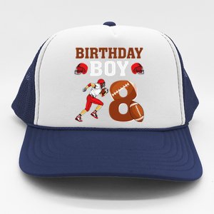 8 Years Old 8th Birthday Football Lover Party Trucker Hat