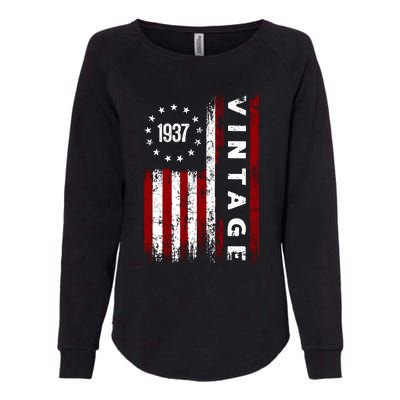 85 Years Old Vintage American Flag 1937 Womens California Wash Sweatshirt