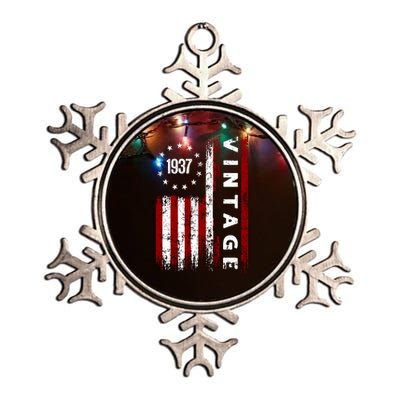 85 Years Old Vintage American Flag 1937 Metallic Star Ornament