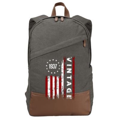 85 Years Old Vintage American Flag 1937 Cotton Canvas Backpack