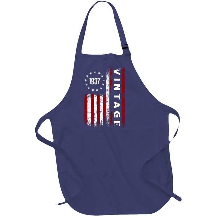 85 Years Old Vintage American Flag 1937 Full-Length Apron With Pockets