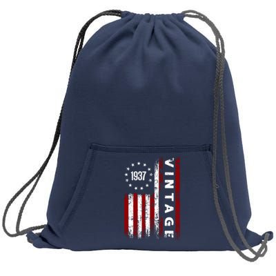 85 Years Old Vintage American Flag 1937 Sweatshirt Cinch Pack Bag