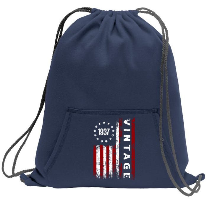 85 Years Old Vintage American Flag 1937 Sweatshirt Cinch Pack Bag