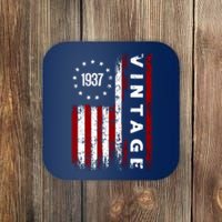 85 Years Old Vintage American Flag 1937 Coaster