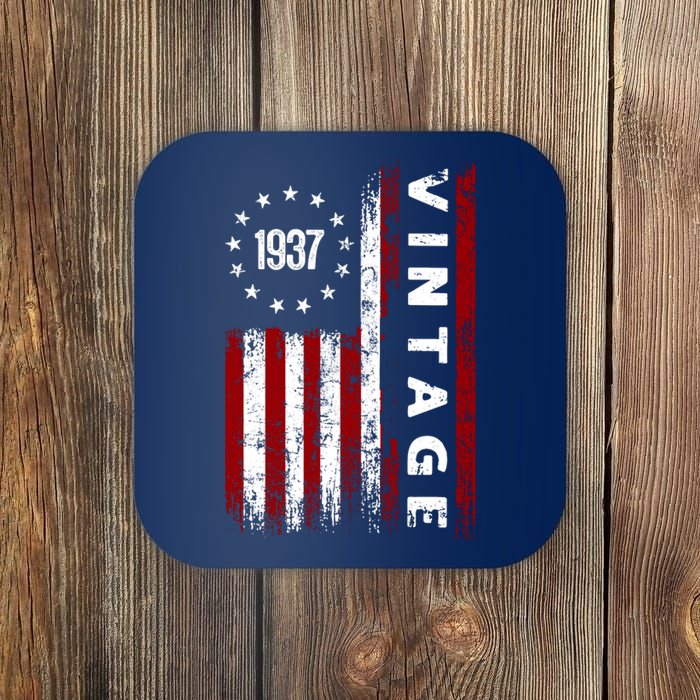 85 Years Old Vintage American Flag 1937 Coaster