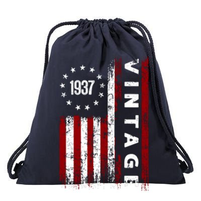 85 Years Old Vintage American Flag 1937 Drawstring Bag