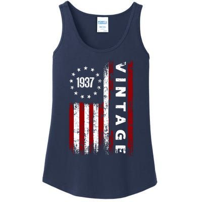 85 Years Old Vintage American Flag 1937 Ladies Essential Tank