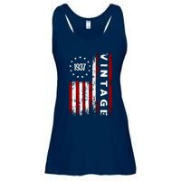 85 Years Old Vintage American Flag 1937 Ladies Essential Flowy Tank