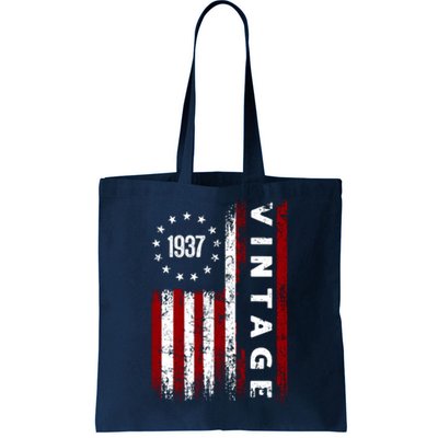 85 Years Old Vintage American Flag 1937 Tote Bag