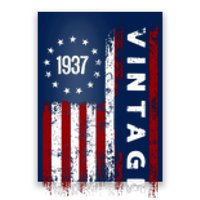 85 Years Old Vintage American Flag 1937 Poster