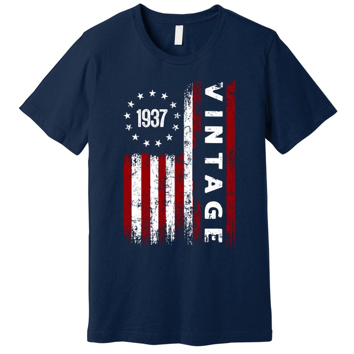 85 Years Old Vintage American Flag 1937 Premium T-Shirt