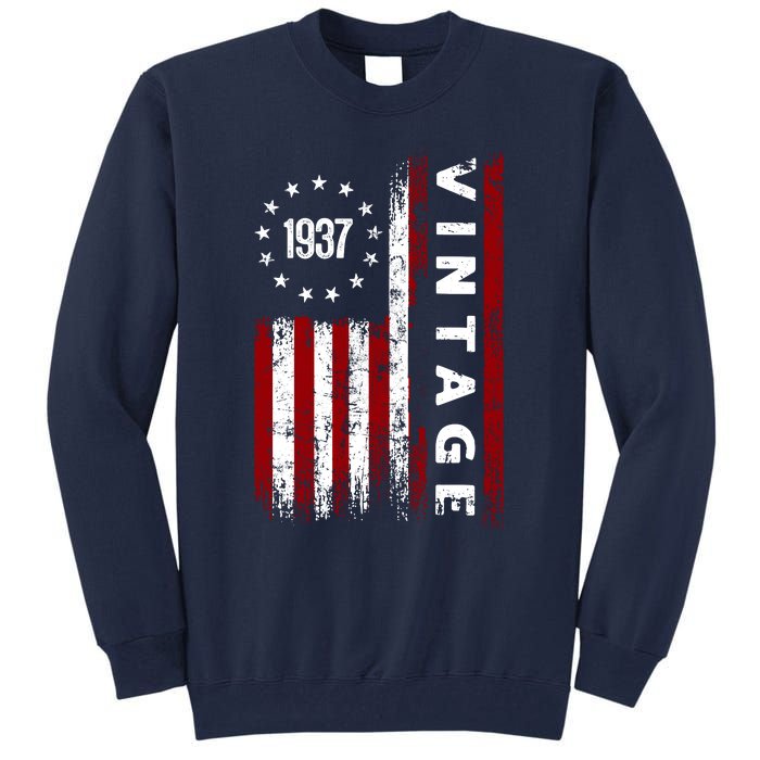 85 Years Old Vintage American Flag 1937 Tall Sweatshirt