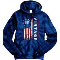 85 Years Old Vintage American Flag 1937 Tie Dye Hoodie