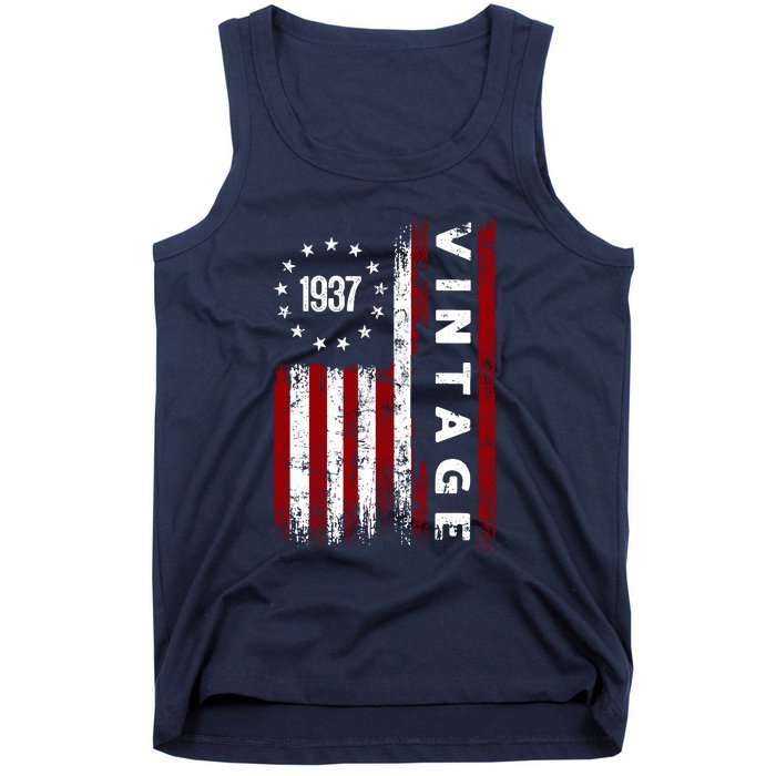 85 Years Old Vintage American Flag 1937 Tank Top