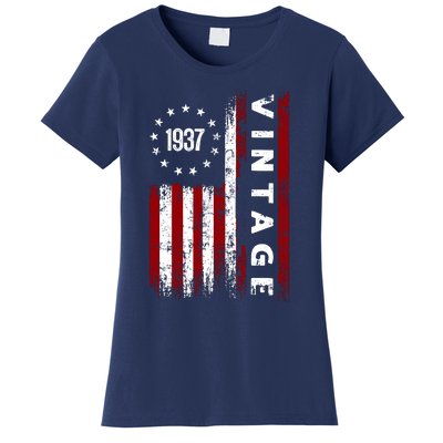 85 Years Old Vintage American Flag 1937 Women's T-Shirt