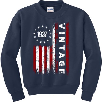 85 Years Old Vintage American Flag 1937 Kids Sweatshirt