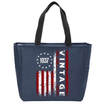 85 Years Old Vintage American Flag 1937 Zip Tote Bag