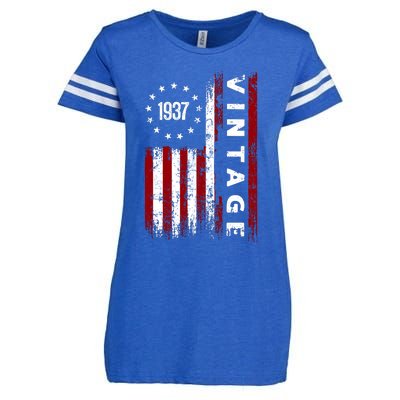 85 Years Old Vintage American Flag 1937 Enza Ladies Jersey Football T-Shirt