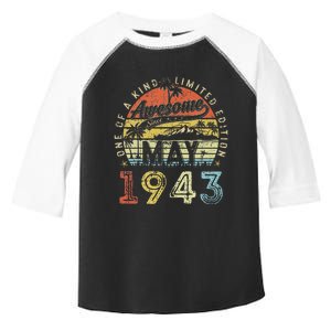 80 Year Old Awesome Since May 1943 80th Birthday Toddler Fine Jersey T-Shirt