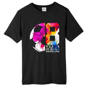 8 Years Of Being Awesome Soccer 8th Birthday Tall Fusion ChromaSoft Performance T-Shirt