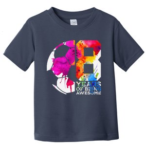 8 Years Of Being Awesome Soccer 8th Birthday Toddler T-Shirt