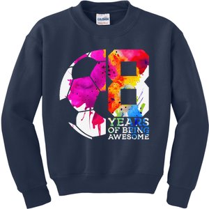 8 Years Of Being Awesome Soccer 8th Birthday Kids Sweatshirt