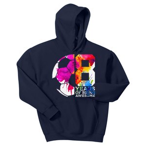 8 Years Of Being Awesome Soccer 8th Birthday Kids Hoodie