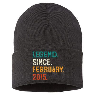 8 Years Old Gift Legend Since February 2015 8th Birthday Sustainable Knit Beanie