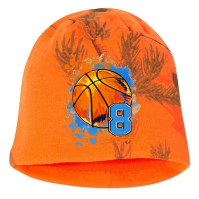 8 Years Old 8th Birthday Basketball Kati - Camo Knit Beanie