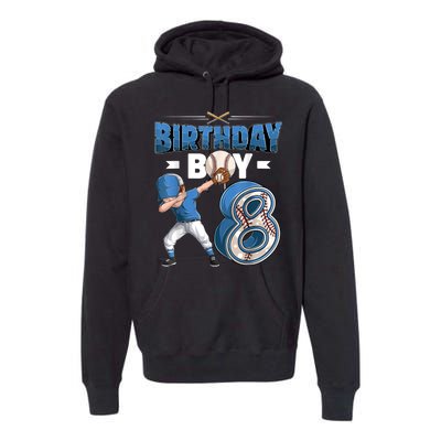 8 Years Old Boy Baseball Player 8th Birthday Kids Premium Hoodie