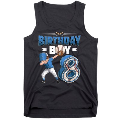 8 Years Old Boy Baseball Player 8th Birthday Kids Tank Top