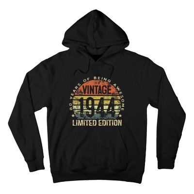 80 Year Old Gifts Vintage 1944 Limited Edition 80th Birthday Hoodie