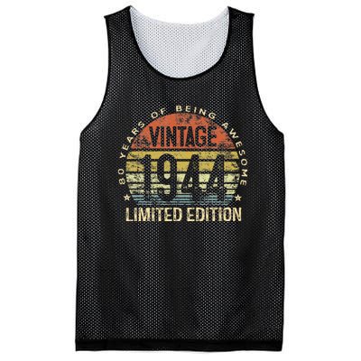 80 Year Old Gifts Vintage 1944 Limited Edition 80th Birthday Mesh Reversible Basketball Jersey Tank