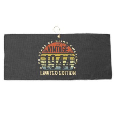 80 Year Old Gifts Vintage 1944 Limited Edition 80th Birthday Large Microfiber Waffle Golf Towel