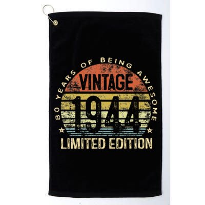 80 Year Old Gifts Vintage 1944 Limited Edition 80th Birthday Platinum Collection Golf Towel