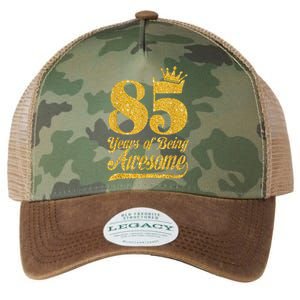 85 Years Of Being Awesome 85th Birthday Present Gifts Funny Crown Legacy Tie Dye Trucker Hat