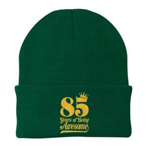 85 Years Of Being Awesome 85th Birthday Present Gifts Funny Crown Knit Cap Winter Beanie