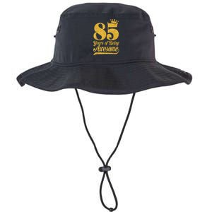 85 Years Of Being Awesome 85th Birthday Present Gifts Funny Crown Legacy Cool Fit Booney Bucket Hat