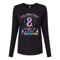 8 Years of Being Awesome 8 Years Old 8th Birthday Tie Dye Womens Cotton Relaxed Long Sleeve T-Shirt