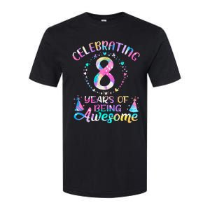 8 Years of Being Awesome 8 Years Old 8th Birthday Tie Dye Softstyle CVC T-Shirt