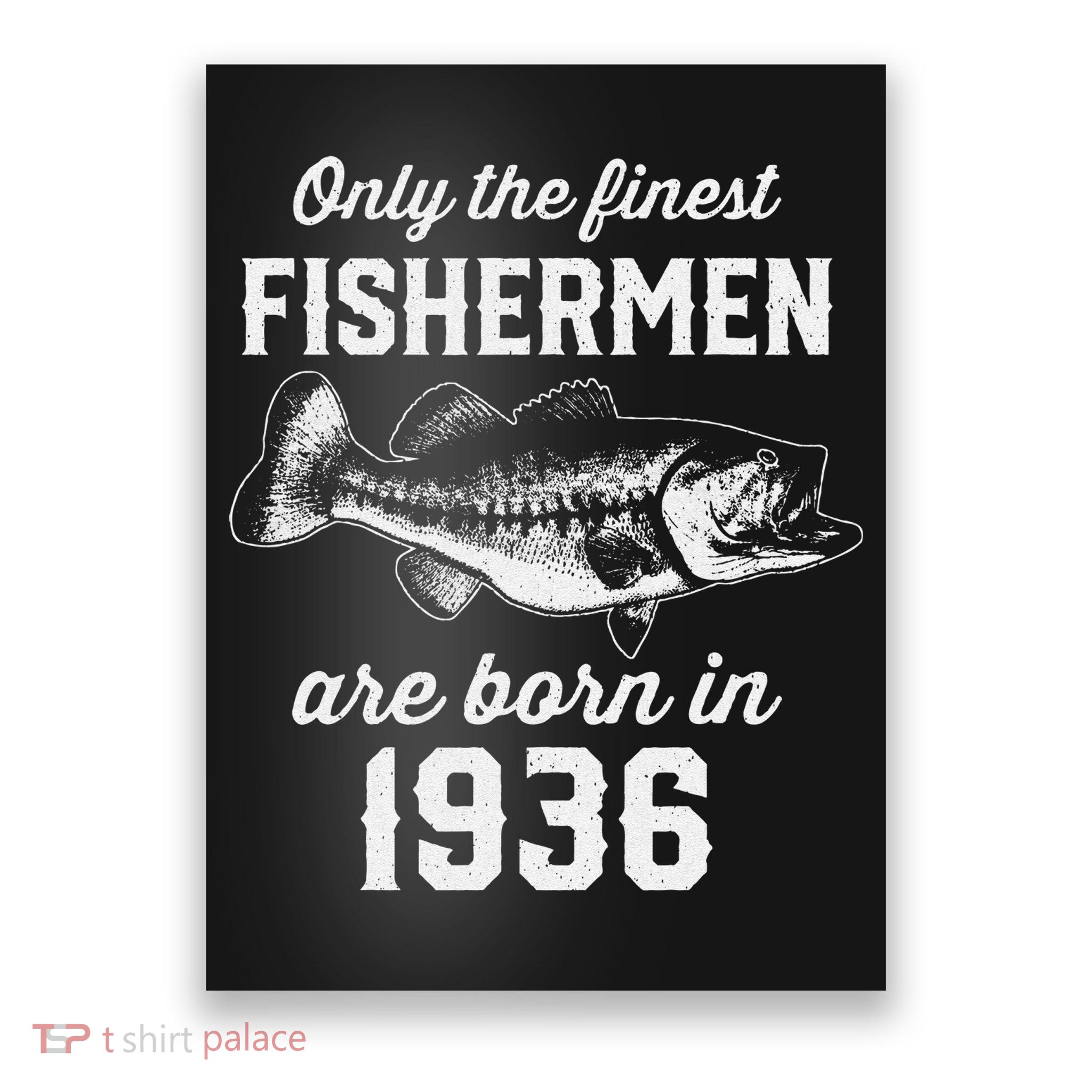 87 Year Old Fisherman Fishing 1936 87th Birthday Poster
